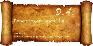 Danczinger Ancilla névjegykártya
